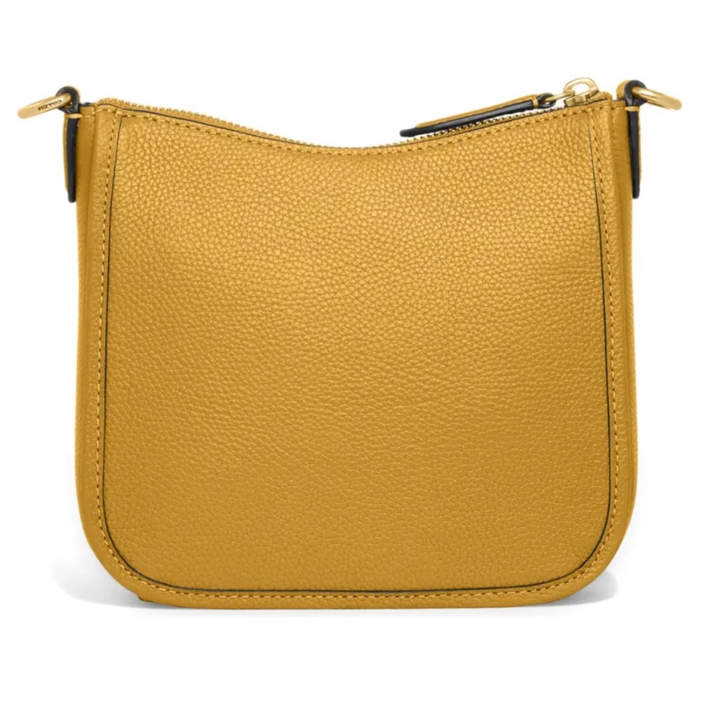 NWT $225 COACH Chaise Pebble Leather Crossbody Bag in Yellow Gold! - Picture 4 of 6
